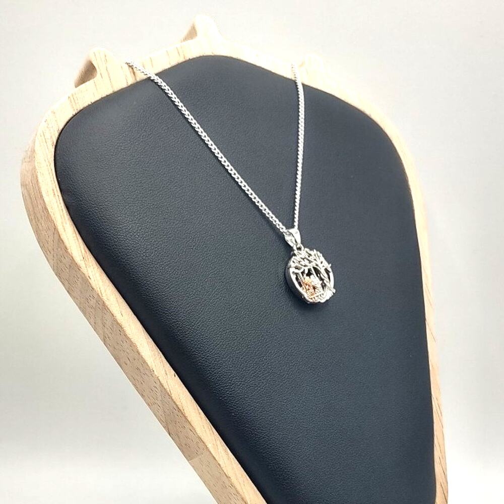925 Sterling Silver Necklace Mother Daughter Sister Tree Swing Birthday Gift NEW